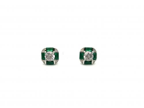 Silver Cz Earring studs 9mm