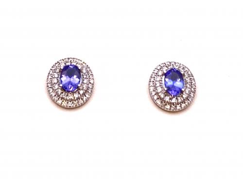 18ct Tanzanite & Diamond Earrings