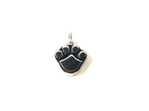 Silver Pet Paw Print Ashes Holder 18mm