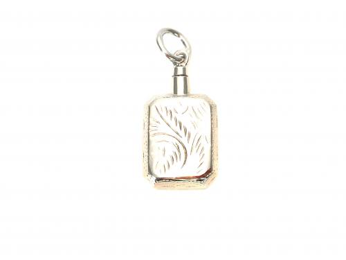 Silver Square Engraved Ashes Holder 35x17mm