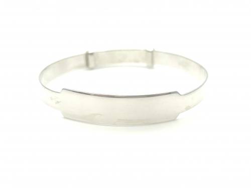 Sterling Silver Expandable Baby Bangle With Diamond Cut Pattern SCE4N