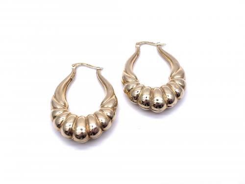 9ct Yellow Gold Fancy Hoop Earrings