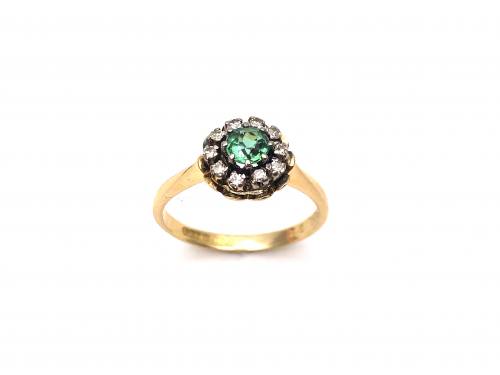 18ct Tourmaline & Diamond Halo Ring
