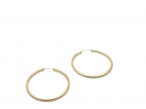 9ct Yellow Gold Plain Hoop Earrings