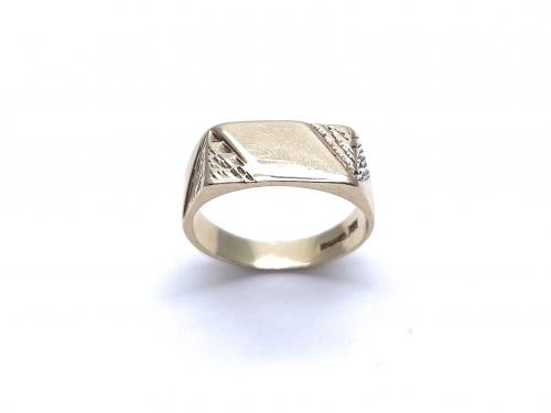 9ct Yellow Gold Patterned Signet Ring
