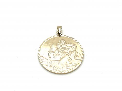 9ct Yellow Gold St Christopher Pendant