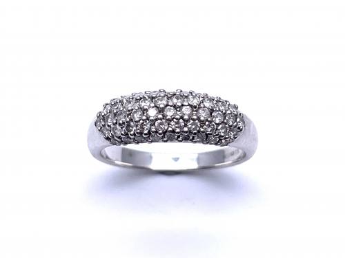 18ct White Gold Diamond Pave Style Ring
