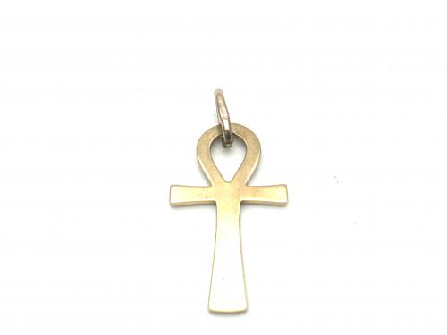 9ct Yellow Gold Ankh Cross 24x13mm