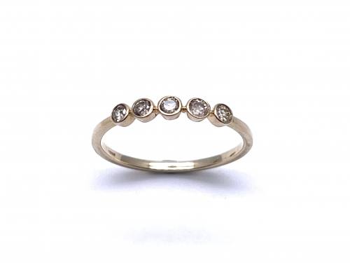 9ct Yellow Gold Diamond 5 Stone Ring