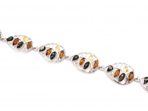 Multi Colour Amber Bracelet 7 inch to 9 inch