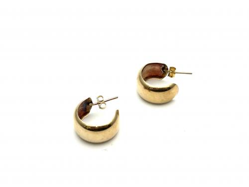 9ct Yellow Gold Plain Hoop Earrings