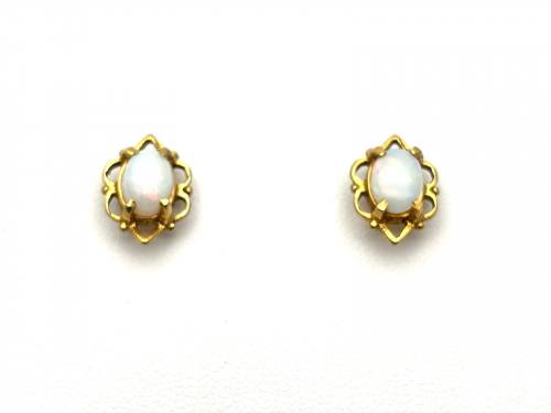 9ct Yellow Gold Opal Stud Earrings