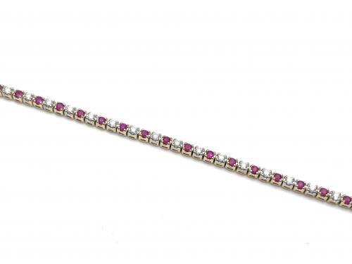 9ct Yellow Gold Ruby & Diamond Bracelet 1.00ct