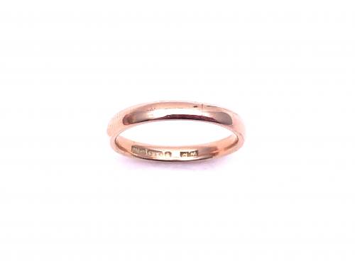 9ct Rose Gold Wedding Ring 2.5mm