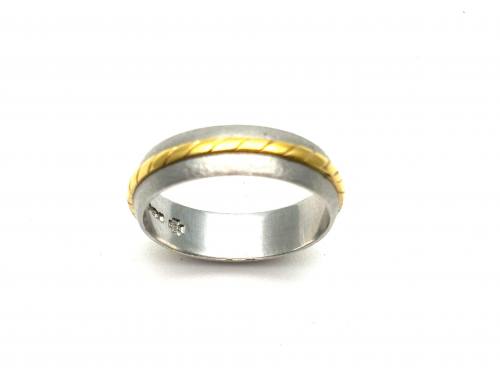 Platinum & 18ct Yellow Gold Wedding Ring 5mm N