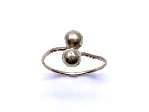 9ct Yellow Gold Double Bead Ring