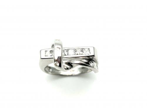 18ct White Gold CZ Ring