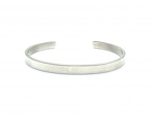 Silver Plain Solid Cuff Bangle 65mm