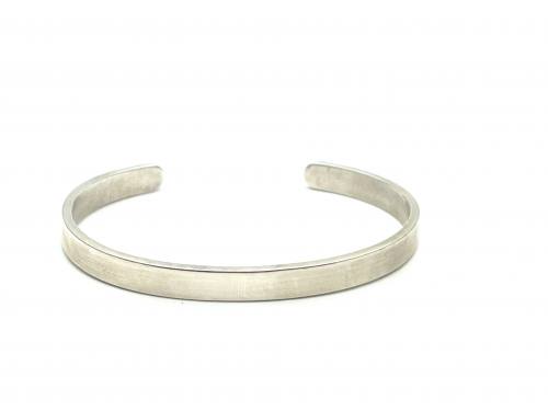 Silver Plain Solid Cuff Bangle 60mm