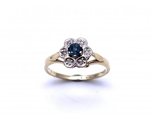 18ct Sapphire & Diamond Cluster Ring