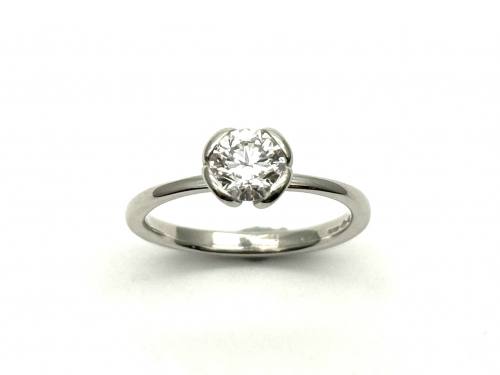 Platinum Diamond Solitaire Ring Est .70