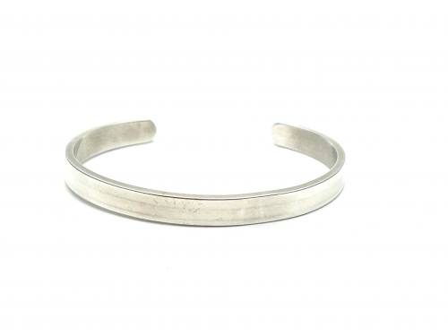 Silver Plain Solid Cuff Bangle 55mm