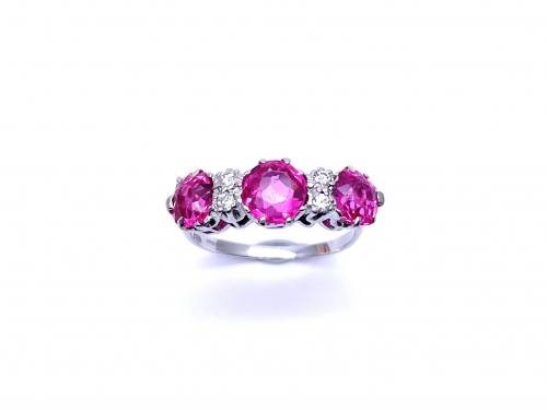 18ct White Gold Spinel & Diamond Ring