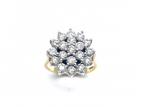 18ct Yellow Gold Diamond Cluster Ring