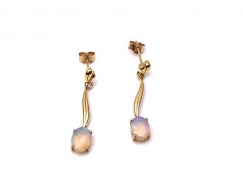 14ct Yellow Gold Opal Drop Earrings