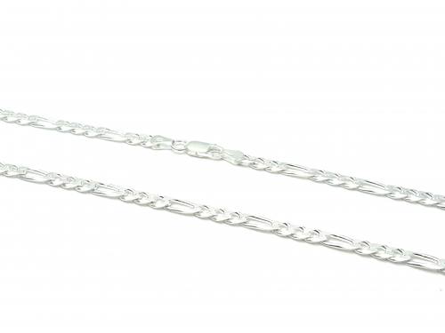 Silver Figaro Necklet 22 Inch