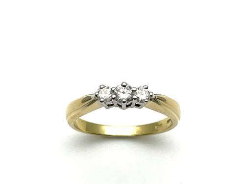 18ct Yellow Gold Diamond 3 Stone Ring