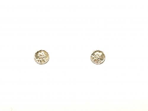 9ct Yellow Gold St Christopher Stud Earrings 7mm
