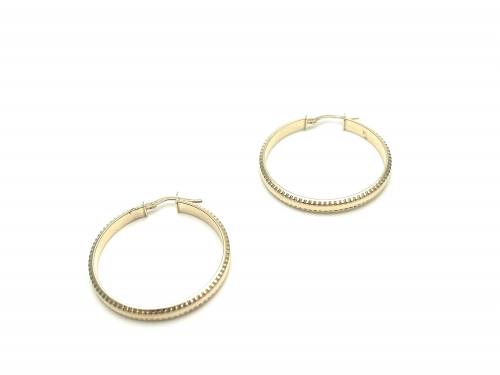 9ct Yellow Gold Hoop Earrings 30mm