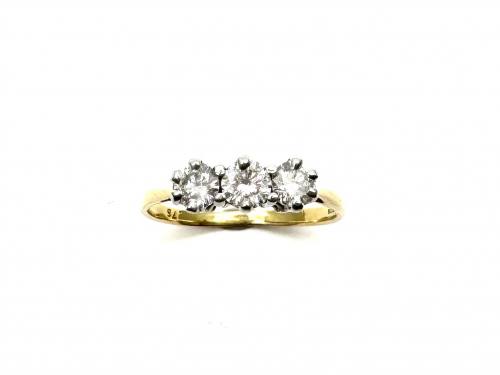 18ct Diamond 3-Stone Ring Est 0.75ct