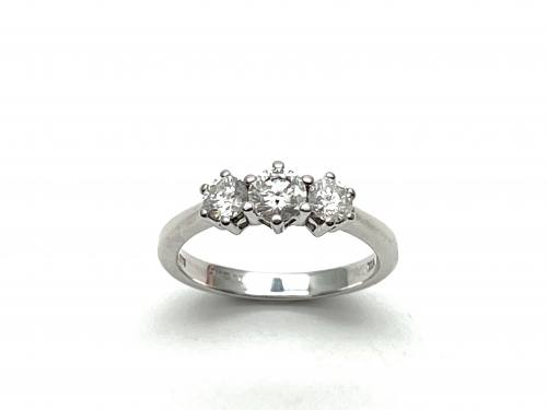 9ct Diamond 3 Stone Ring 0.75ct