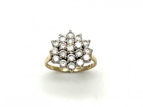 9ct Yellow Gold CZ Cluster Ring