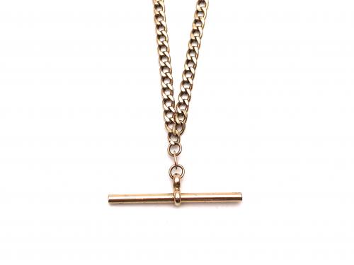 9ct Yellow Gold T- Bar Curb Necklet