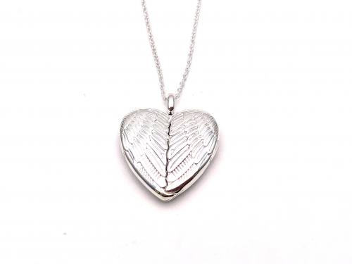 Silver Angel Wing Locket And Chain 20 Inch
