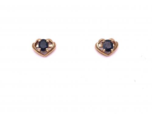 9ct Sapphire Solitaire Stud Earrings