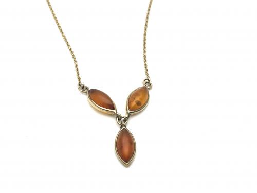 9ct Yellow Gold Amber Necklet