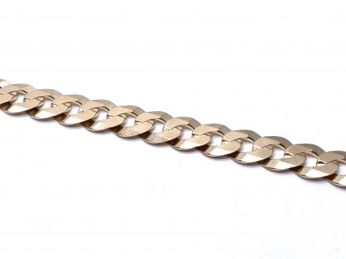 9ct Yellow Gold Flat Curb Bracelet 8 In
