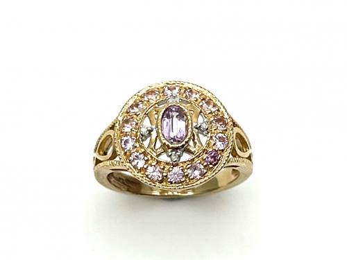 9ct Yellow Gold Sapphire & Diamond Ring