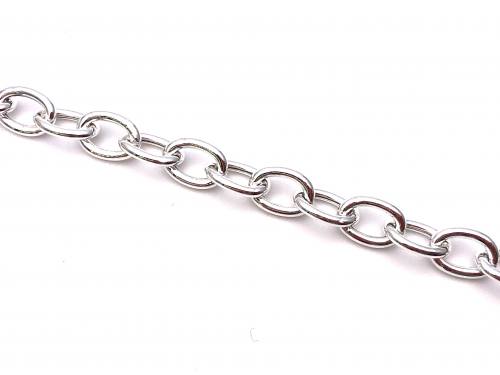 Silver Ladies T-Bar Bracelet 7.5 Inch