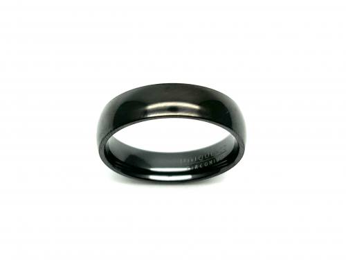 Black Zirconium Band Ring 7mm