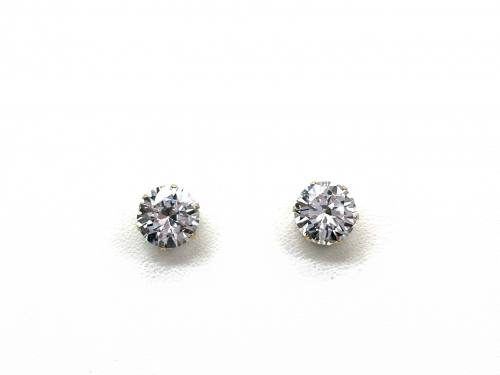 9ct Yellow Gold CZ Stud Earrings 10mm