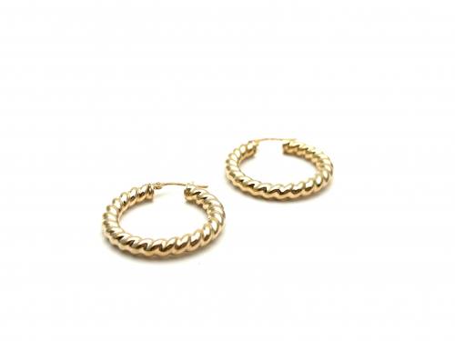 9ct Yellow Gold Hoop Earrings 32mm