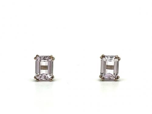 9ct Yellow Gold Kunzite Stud Earrings