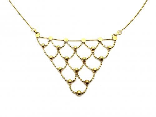 9ct Yellow Gold Fancy Beaded Necklet