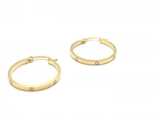 9ct Yellow Gold Hoop Earrings 20mm