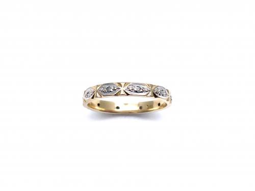 9ct 2 Colour Diamond Set Wedding Ring